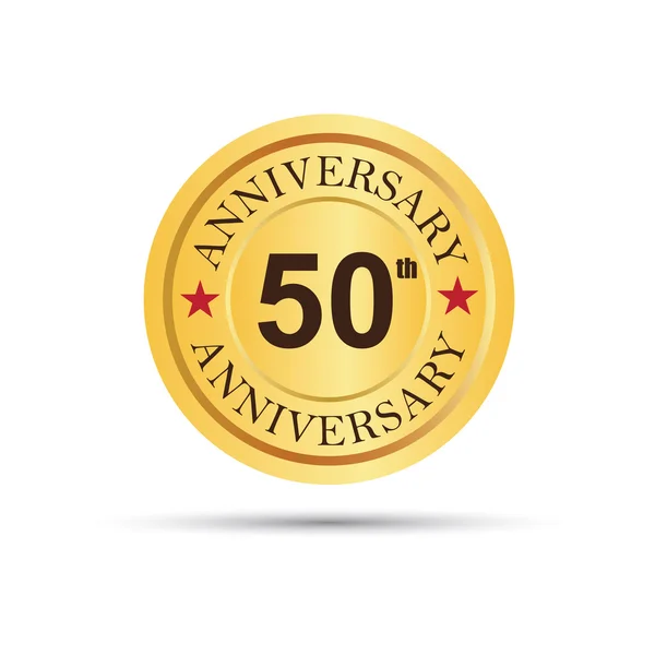 50 anos logotipo aniversário — Vetor de Stock