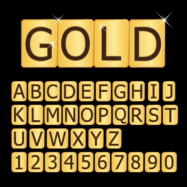 ゴールド アルファベット A ~ Z — ストックベクタ