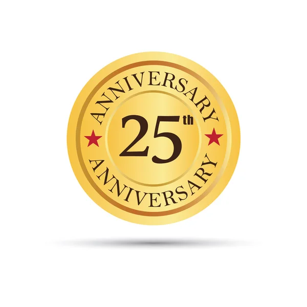 25 anos logotipo do aniversário —  Vetores de Stock
