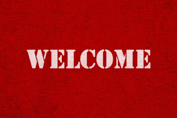 Red carpet and text ' welcome ' — Zdjęcie stockowe