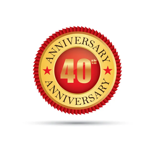 40 anos logotipo aniversário — Vetor de Stock