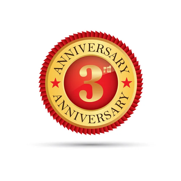 3 anos logotipo aniversário —  Vetores de Stock