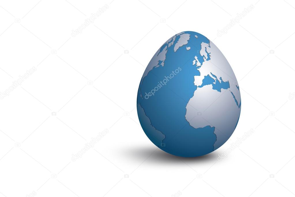 Isolated earth egg Stock Photo by ©mantinov 108624030