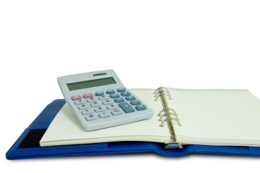 İzole hesap makinesi ve Organizatör defter