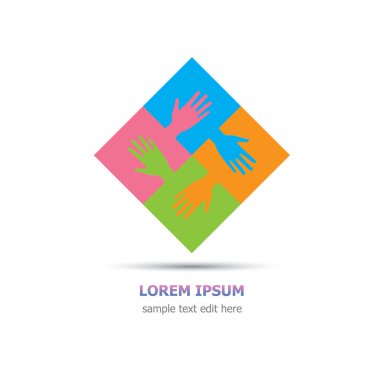 Dört organizasyon işbirliği renkli logo