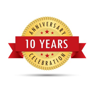 Ten years anniversary celebration icon logo clipart