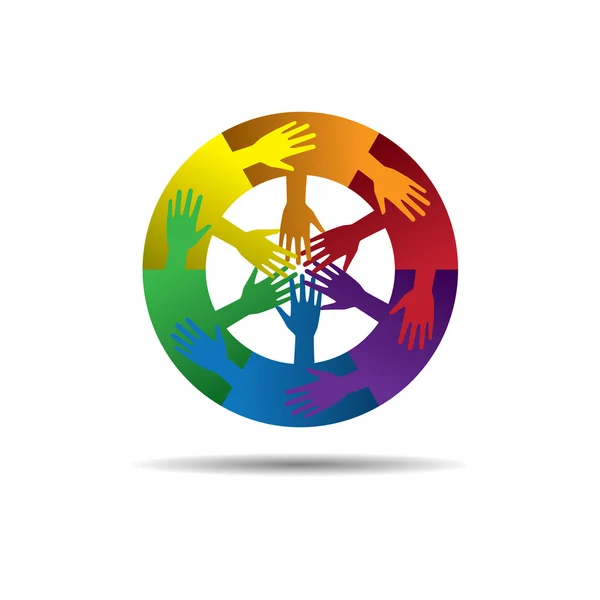 Logo del icono de seis asociaciones — Archivo Imágenes Vectoriales