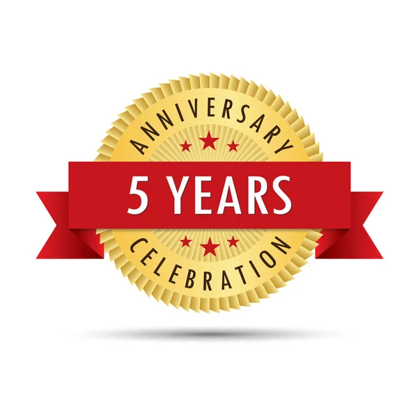 Five years anniversary celebration icon logo — Stock Vector