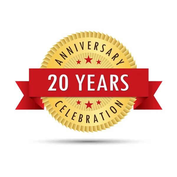 Vinte anos de celebração de aniversário ícone logotipo — Vetor de Stock
