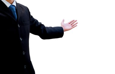 Kolunu bir şey sunmak açılış işadamı