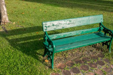 parkta yeşil tezgah