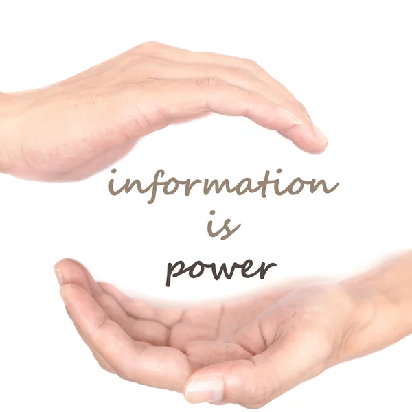 Händerna koncept för information är makt — Stockfoto