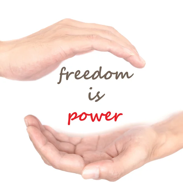 Ręce koncepcja - wolność jest moc — Zdjęcie stockowe