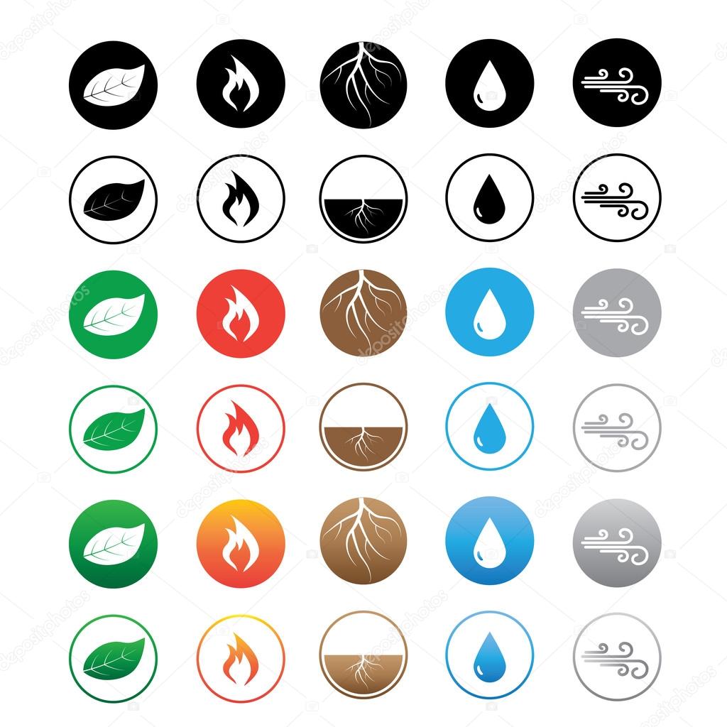 Six sets of element icons