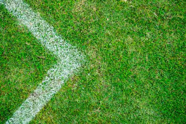 Futbol alan köşe beyaz çizgi ile