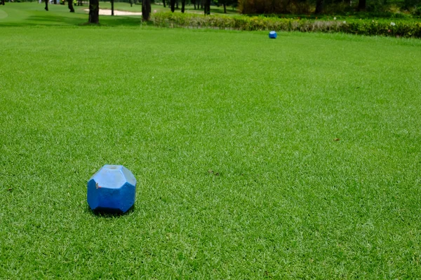Pin azul en el suelo de teeing —  Fotos de Stock