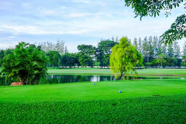 Blue pin on teeing ground — Stock Photo, Image