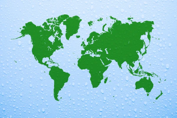 Mapa světa koncept úspory vody — Stock fotografie