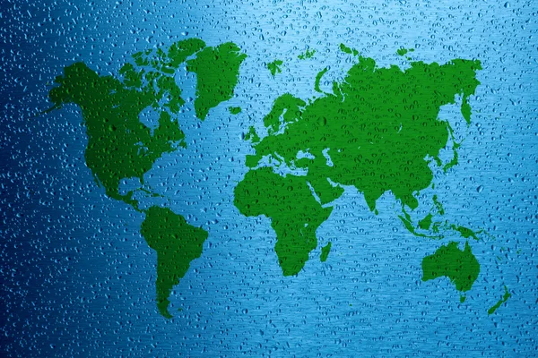 Mapa světa koncept úspory vody — Stock fotografie