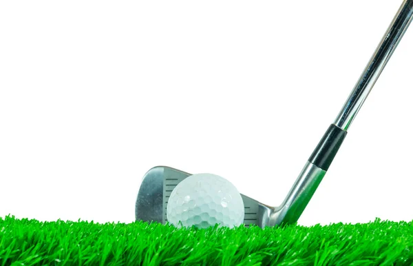 Bola de golf y palo de hierro —  Fotos de Stock
