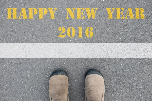새 해 복 많이 받으세요 2016 선 서 신발 — 스톡 사진