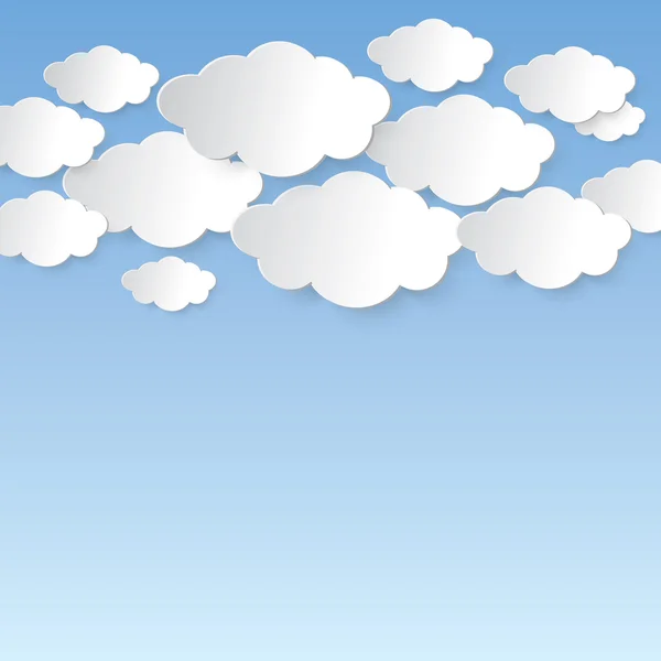 Fehér felhők a fény kék ég — Stock Vector