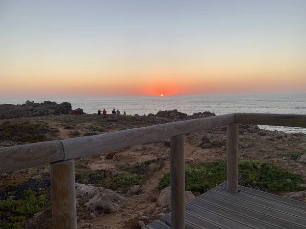 Дивовижний Захід Сонця Портового Берега Алгарве — стокове фото