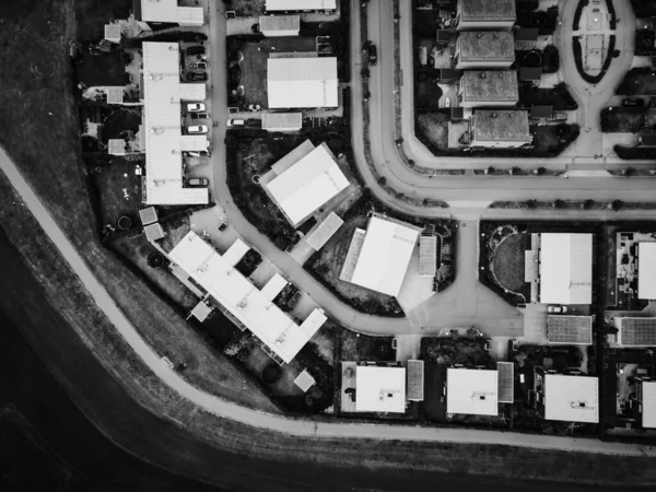 A Swedish neighbourhood from above. Drone shot — Stock Photo, Image