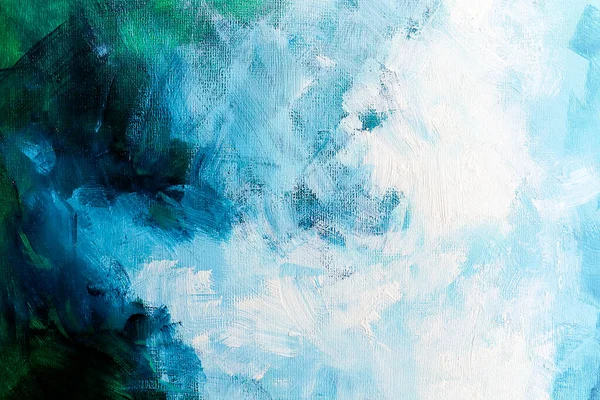 Acrylic Brush Stroke Blue White Abstract Colorful Watercolor Paper Close — 스톡 사진