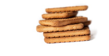 Hint bisküvisi kurabiyeleri beyaz un bisküvisi Hint mutfağı beyaz arka plan