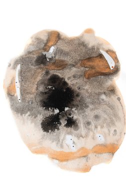 Kağıt yakın plan dokusu üzerinde kahverengi ve siyah soyut suluboya