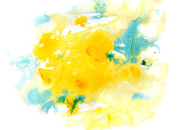 Color Verde Amarillo Acuarela Colorida Abstracta Sobre Papel Textura Fondo — Foto de Stock