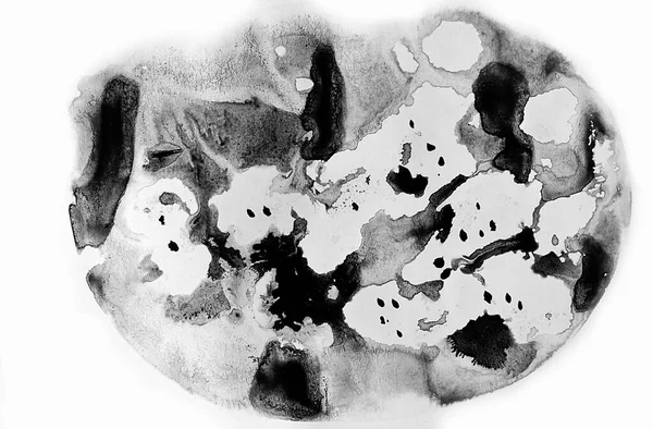 Чернила Краска Абстракция Крупный План Черного Абстрактного Ручного Рисования Фона — стоковое фото