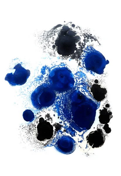 Absztrakt Színes Fekete Kék Olaj Tinta Papír Közeli Háttér Textúra — Stock Fotó