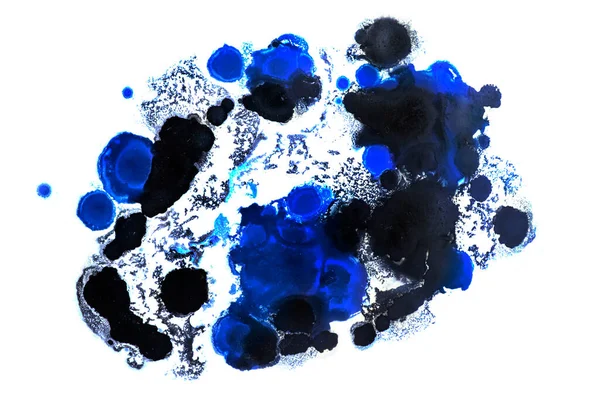 Абстрактний Барвистий Синій Чорний Олійний Чорнило Папері Крупним Планом Фонова — стокове фото