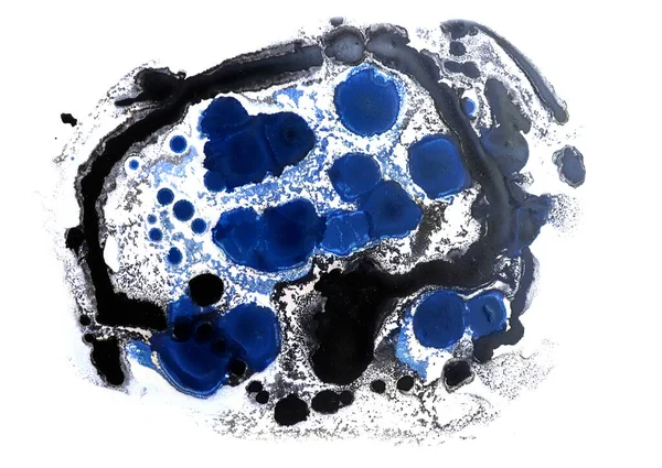 Синій Абстрактний Барвистий Синій Олійний Чорнило Папері Крупним Планом Фонова — стокове фото