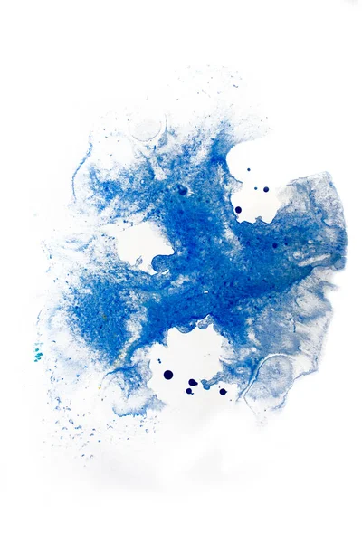 Kék Szín Absztrakt Színes Akvarell Papíron Közelkép Háttér Textúra — Stock Fotó