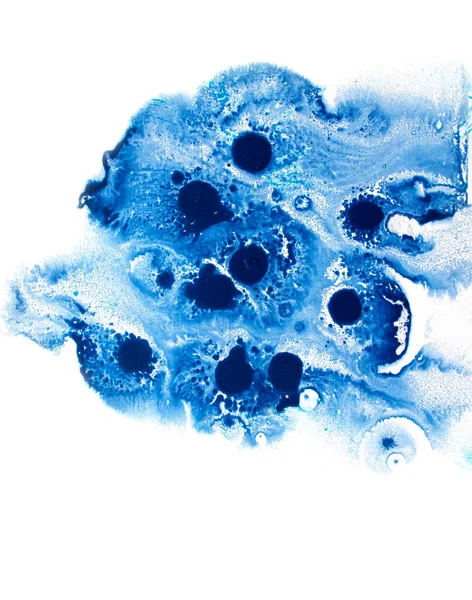 Tinta Azul Colorida Abstracta Del Aceite Textura Del Fondo Del — Foto de Stock
