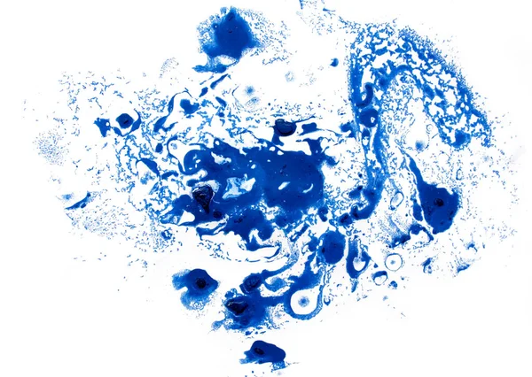 Absztrakt Színes Kék Olaj Tinta Papír Közeli Háttér Textúra — Stock Fotó