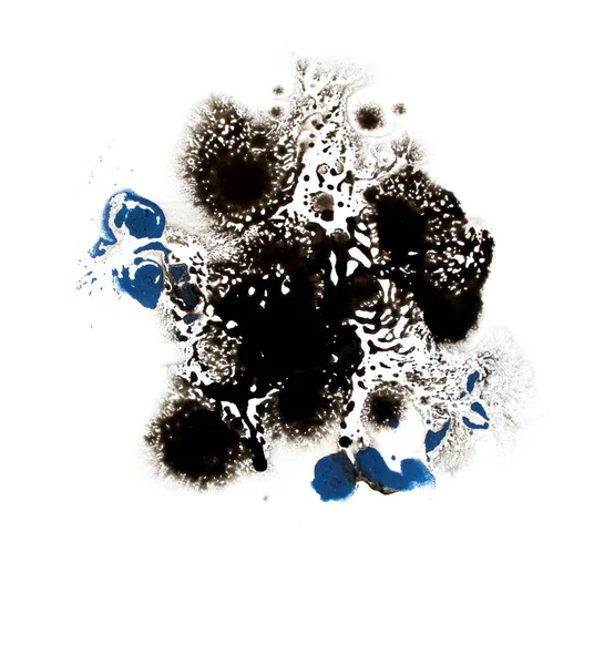 Olie Inkt Verf Abstract Close Zwarte Abstracte Hand Tekenen Schilderen — Stockfoto