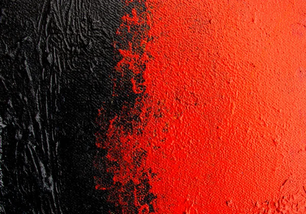 Rood Zwart Met Hand Getekend Schilderij Penseelstreken Olieverf Moderne Kunst — Stockfoto
