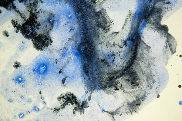 Peinture Bleue Noire Art Abstrait Fond Texture Aquarelle Sur Papier — Photo