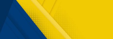 soyut geometrik mavi ve sarı arkaplan pankartı