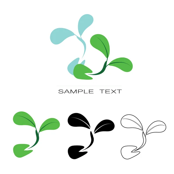 Seeding icon - zaden sprout vector silhouet pictogrammenset. — Stockvector