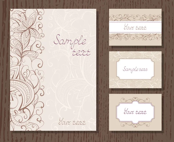 Vector set of templates invitations or greeting cards with decor