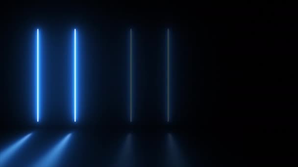 Concept Astratto Neon Luci Animazione Con Luci Effetto Led Modello — Video Stock