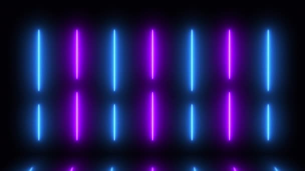 Soyut Neon Işıklar Animasyonu Işık Efekti Hareketli Desen — Stok video