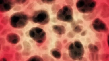 Bu döngülü stok animasyon videosu kırmızı ve açık sarı bir gradyanı (Tangerine Concept U-2CB), plazma bakterisi görsel illüzyonu ve kusursuz döngü efektiyle soyut sıvı arkaplanı gösterir..