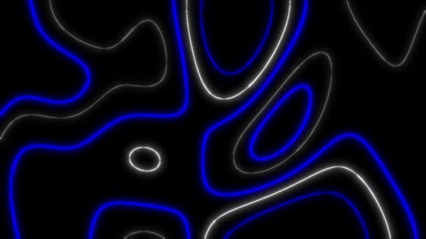 Concept Abstract Liquid Lines Medium Blue Animation Background Topographic Neon — Stock Video