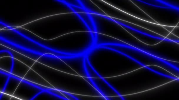 Concept Abstract Liquid Lines Medium Blue Animation Background Neon Effects — Stock Video